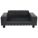 VidaXL Sofa dla psa, ciemnoszara, 81x43x31 cm, plusz i sztuczna skóra