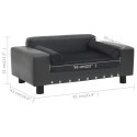 VidaXL Sofa dla psa, ciemnoszara, 81x43x31 cm, plusz i sztuczna skóra