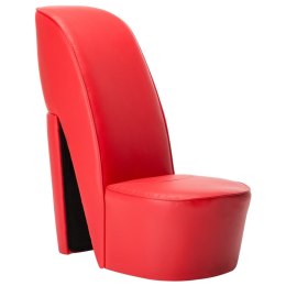 Fotel w kształcie buta na obcasie, czerwony, sztuczna skóra Lumarko!