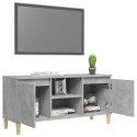 Szafka TV z drewnianymi nóżkami, szarość betonu, 103,5x35x50 cm Lumarko!