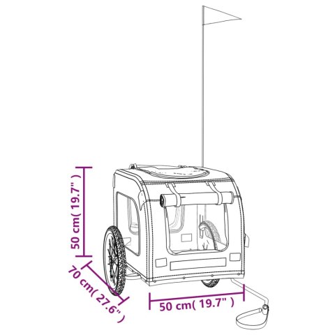 VidaXL Przyczepka rowerowa dla psa, tkanina Oxford i żelazo