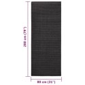 VidaXL Sizalowy dywanik do drapania, czarny, 80x200 cm