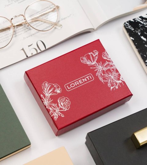 Portmonetka damska ze skóry naturalnej ze wzorem motyli — Lorenti Lumarko!