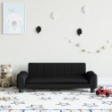 VidaXL Sofa dla dzieci, czarna, 90x53x30 cm, sztuczna skóra