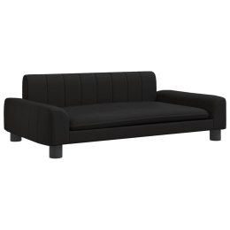 Sofa dla dzieci, czarna, 90x53x30 cm, sztuczna skóra Lumarko!