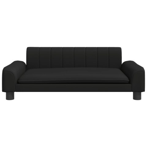 VidaXL Sofa dla dzieci, czarna, 90x53x30 cm, sztuczna skóra
