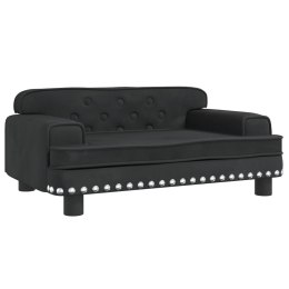VidaXL Sofa dla dzieci, czarna, 70x45x30 cm, aksamit