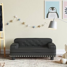 Sofa dla dzieci, czarna, 70x45x30 cm, sztuczna skóra Lumarko!