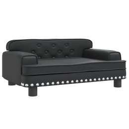 Sofa dla dzieci, czarna, 70x45x30 cm, sztuczna skóra Lumarko!