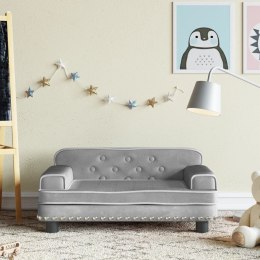 Sofa dla dzieci, jasnoszara, 70x45x30 cm, aksamit Lumarko!