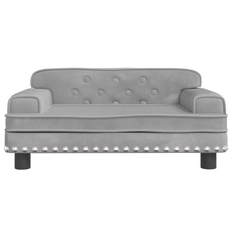 VidaXL Sofa dla dzieci, jasnoszara, 70x45x30 cm, aksamit