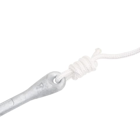 Składana kotwica z liną, srebrna, 8 kg, żeliwo ciągliwe Lumarko!