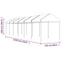 VidaXL Namiot ogrodowy z dachem, biały, 13,38x2,28x2,69 m, polietylen
