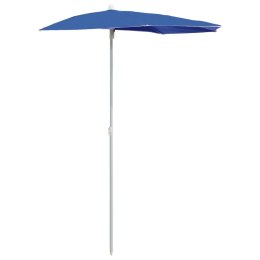 VidaXL Półokrągły parasol ogrodowy na słupku, 180x90 cm, lazurowy