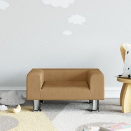 Sofa dla dzieci, brązowa, 50x40x26,5 cm, aksamitna Lumarko!