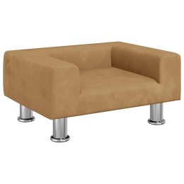 Sofa dla dzieci, brązowa, 50x40x26,5 cm, aksamitna Lumarko!