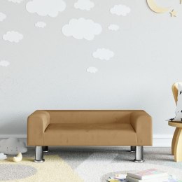 VidaXL Sofa dla dzieci, brązowa, 70x45x26,5 cm, aksamitna