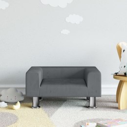 Sofa dla dzieci, ciemnoszara, 50x40x26,5 cm, aksamitna Lumarko!