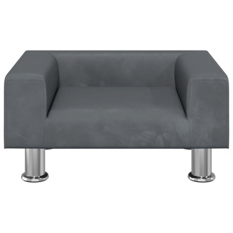 VidaXL Sofa dla dzieci, ciemnoszara, 50x40x26,5 cm, aksamitna