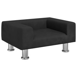 Sofa dla dzieci, czarna, 50x40x26,5 cm, aksamitna Lumarko!