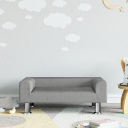 Sofa dla dzieci, jasnoszara, 70x45x26,5 cm, aksamit Lumarko!