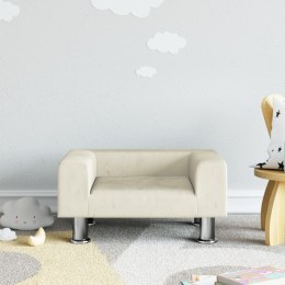 VidaXL Sofa dla dzieci, kremowa, 50x40x26,5 cm, aksamitna