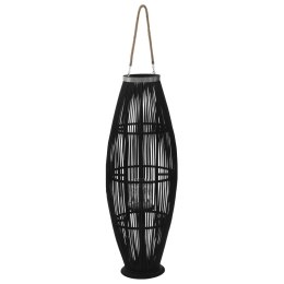 VidaXL Wiszący lampion na świece, bambusowy, czarny, 95 cm
