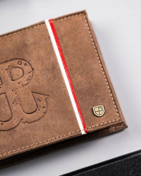 Skórzany portfel męski z patriotycznym wzorem — Peterson Lumarko!