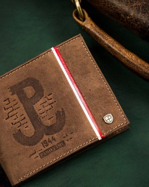 Skórzany portfel męski z patriotycznym wzorem — Peterson Lumarko!