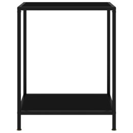 Stolik konsolowy, czarny, 60x35x75 cm, szkło hartowane Lumarko!