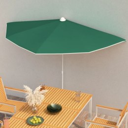 Półokrągły parasol ogrodowy na słupku, 180x90 cm, zielony Lumarko!