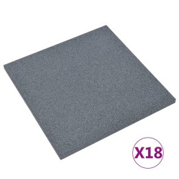 VidaXL Gumowe płyty, 18 szt., 50x50x3 cm, szare