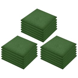 VidaXL Gumowe płyty, 18 szt., 50 x 50 x 3 cm, zielone