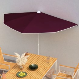 Półokrągły parasol ogrodowy na słupku, 180x90 cm, bordowy Lumarko!