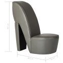 VidaXL Fotel w kształcie buta na obcasie, szary, sztuczna skóra