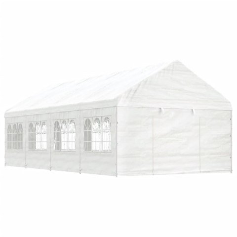 VidaXL Namiot ogrodowy z dachem, biały, 8,92x4,08x3,22 m, polietylen