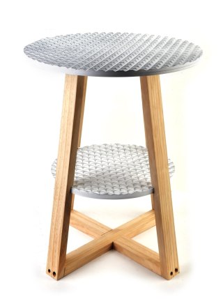 LAMMY Stolik 40xh50cm biało-złoty 2 blaty Lumarko!