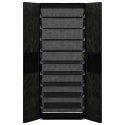 VidaXL Szafka na buty, czarna, 60 x 30 x 166 cm, tkanina
