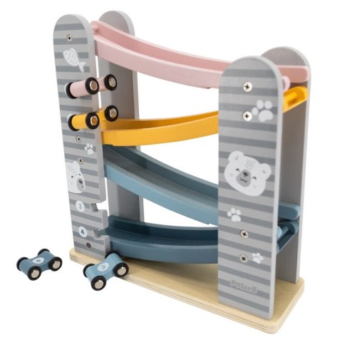  Kolorowa Drewniana Zjeżdżalnia Dla Samochodzików Polarb Lumarko!