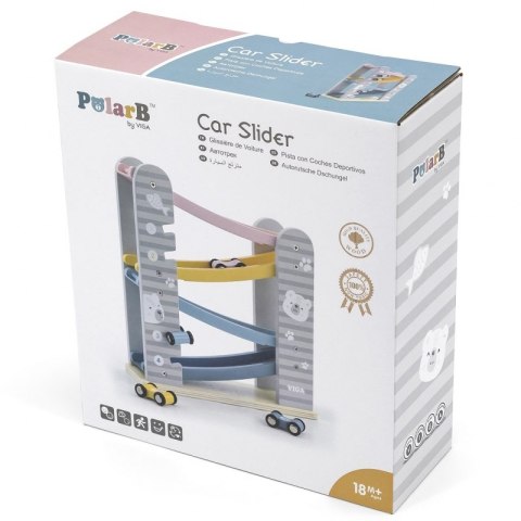  Kolorowa Drewniana Zjeżdżalnia Dla Samochodzików Polarb Lumarko!