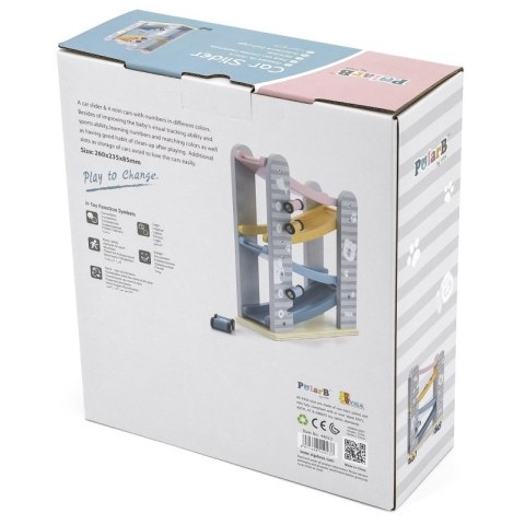  Kolorowa Drewniana Zjeżdżalnia Dla Samochodzików Polarb Lumarko!