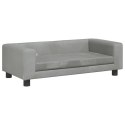 Sofa dziecięca z podnóżkiem, jasnoszara, 100x50x30 cm, aksamit Lumarko!