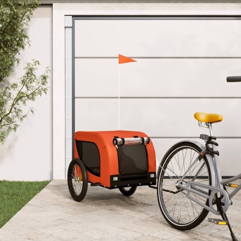 VidaXL Przyczepka rowerowa dla psa, pomarańczowo-czarna