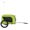 VidaXL Przyczepka rowerowa dla psa, zielono-czarna, tkanina Oxford