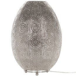 Lampa stołowa orientalny lampion metalowa srebrna MARINGA Lumarko!