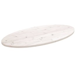 Blat stołu, biały, 100x50x2,5 cm, lite drewno sosnowe, owalny Lumarko!
