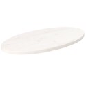VidaXL Blat stołu, biały, 70x35x2,5 cm, lite drewno sosnowe, owalny