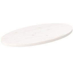 Blat stołu, biały, 70x35x2,5 cm, lite drewno sosnowe, owalny Lumarko!