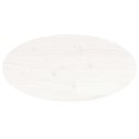 VidaXL Blat stołu, biały, 70x35x2,5 cm, lite drewno sosnowe, owalny