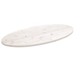 VidaXL Blat stołu, biały, 90x45x2,5 cm, lite drewno sosnowe, owalny
